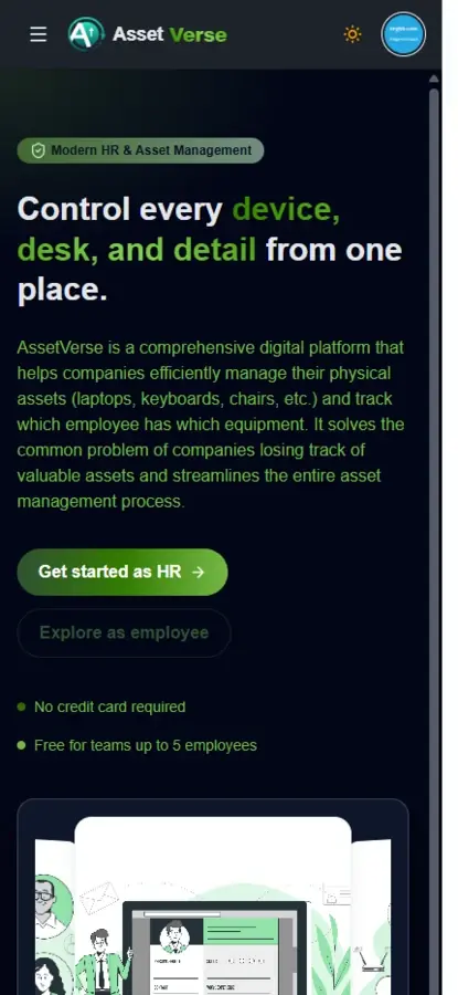 Mobile view — fully responsive for on-the-go asset tracking