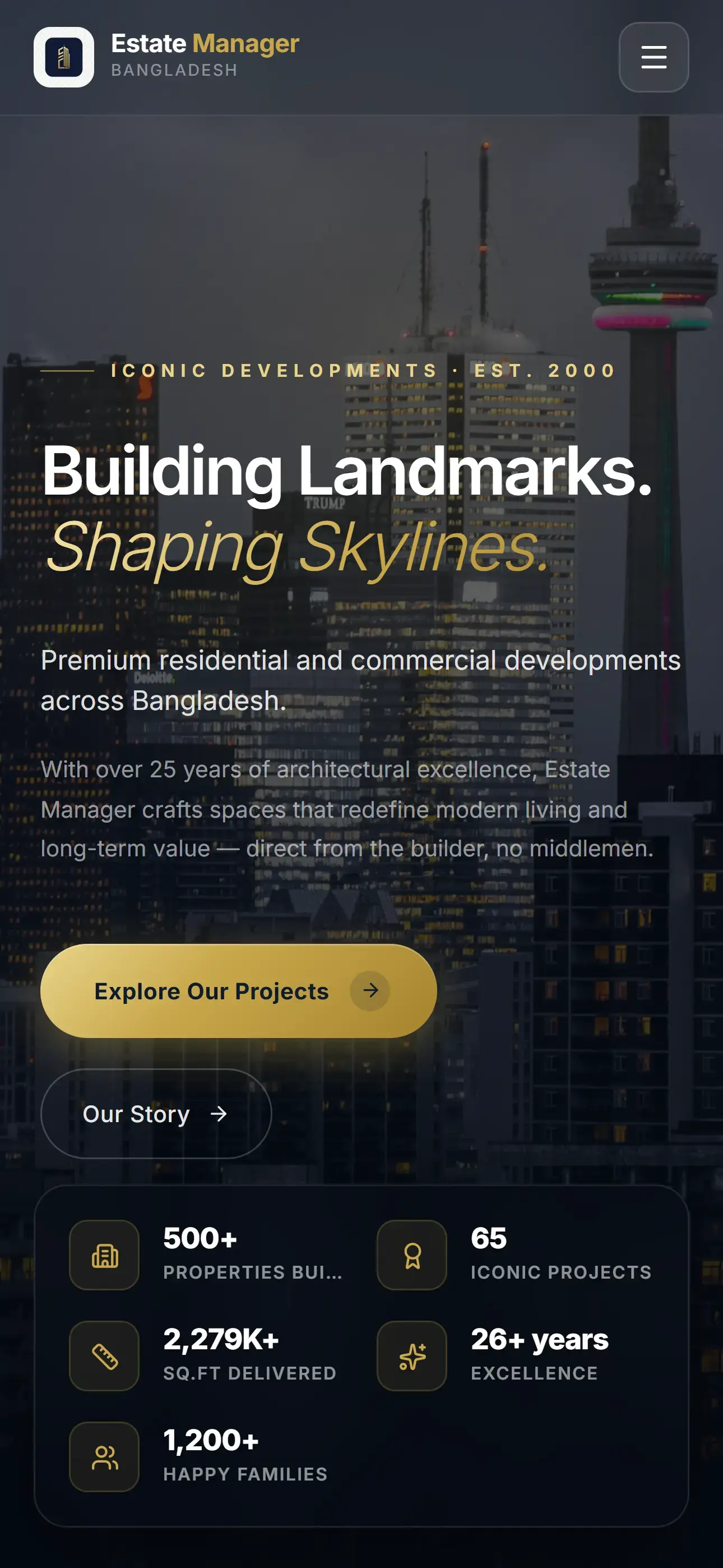 Mobile view — fully responsive listings and contact flow for on-the-go users